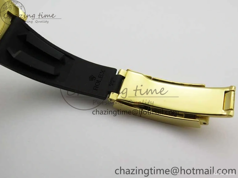 0501 Sporty Daytona 116518 KKF 1:1 Best Edition 904L Steel YG Black Dial on Rubber Strap A 2455